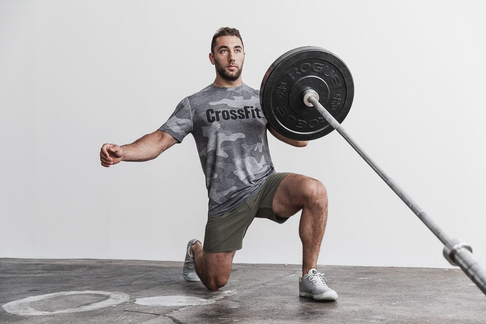 NOBULL Men's Crossfit® Tee - Grey Camo - Ireland (3621NQSCY)